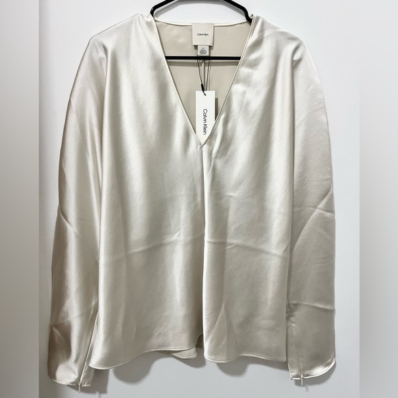 Satin V-Neck Blouse - Picture 8 of 12